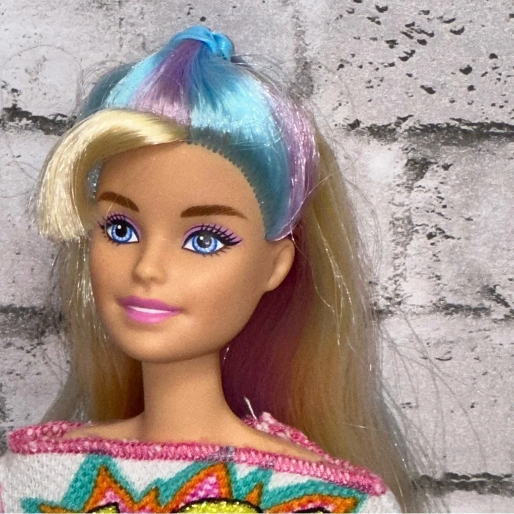 Barbie Totally Hair Fashion Doll HCM88 Long Hair Blonde Blue Purple Restyled